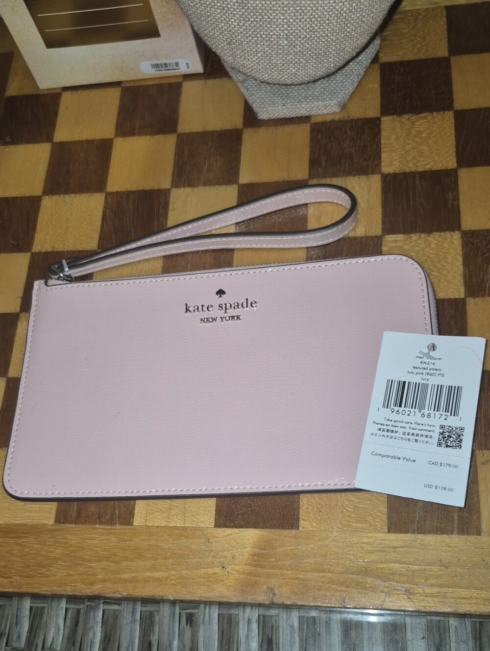 kate spade Pink Leather Wristlet Clutch
